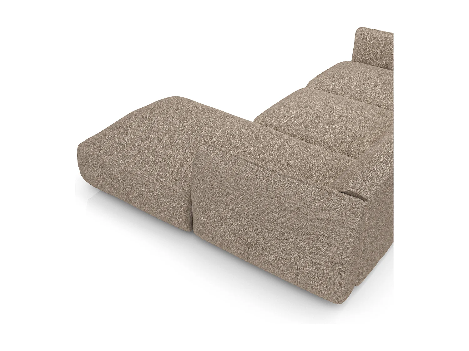 Canapé d'angle droit bouclette taupe LIVIA