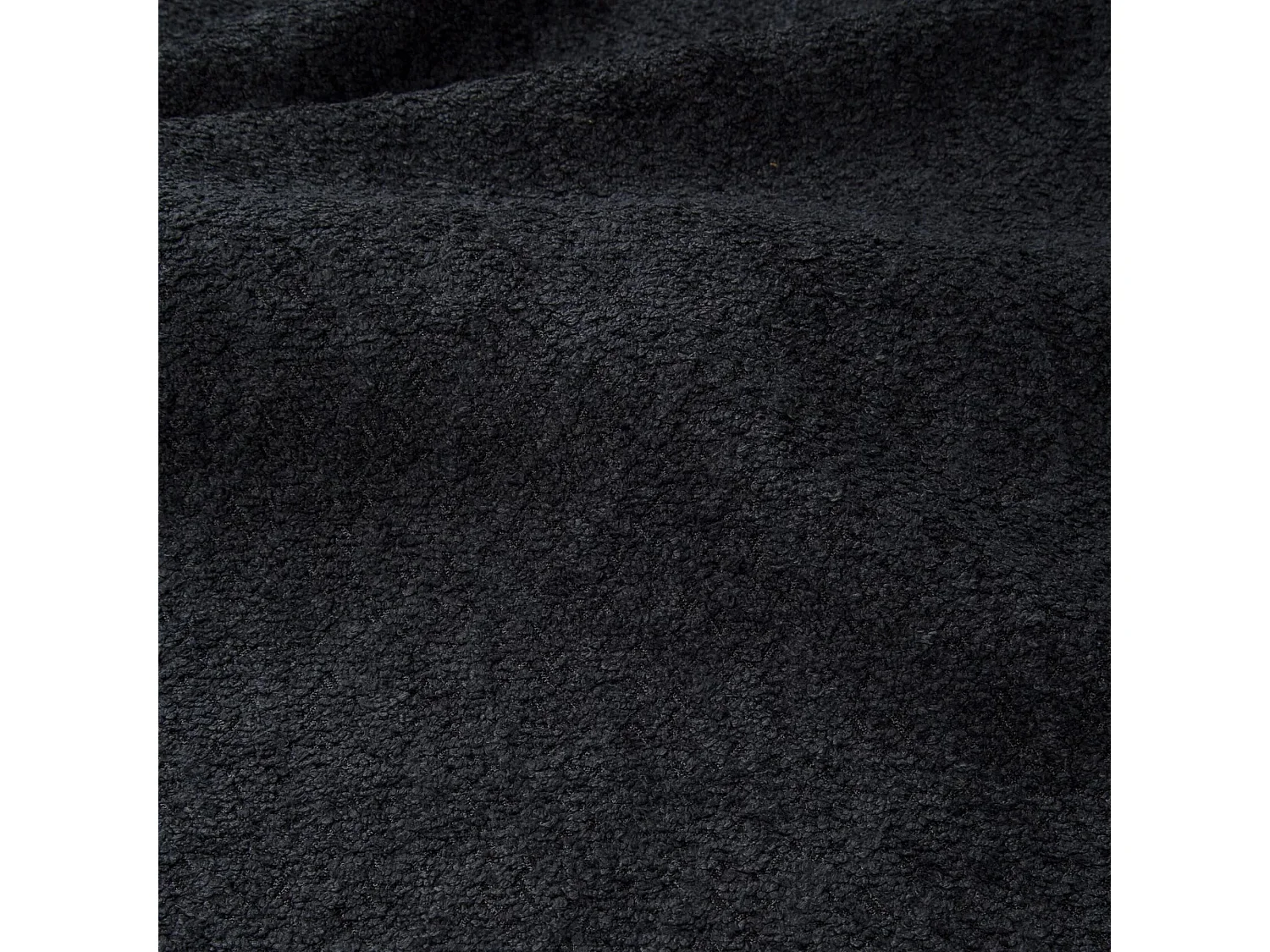 Canapé angle gauche ouvert tissu bouclette anthracite foncé 5 places MYRA