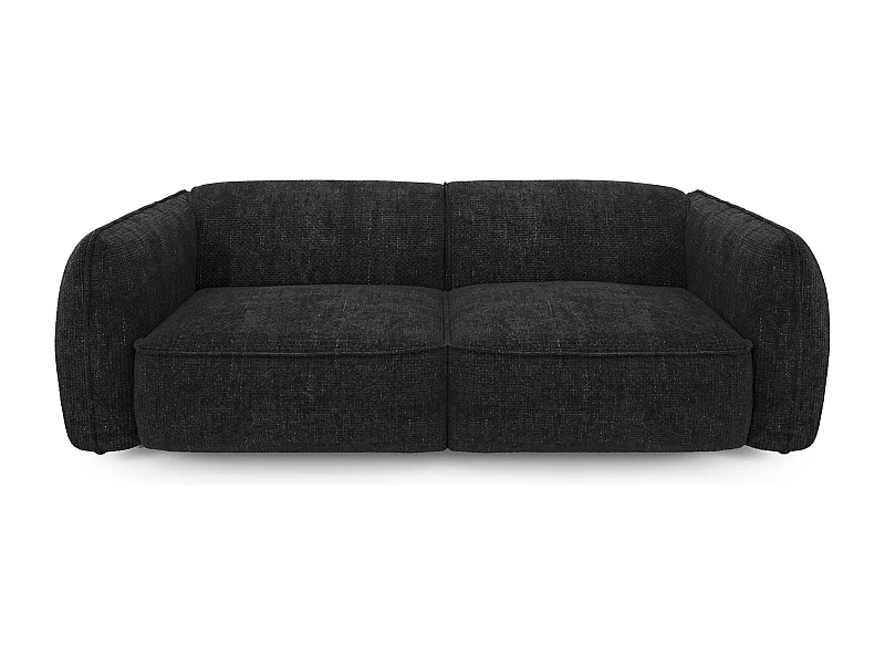 Canapé 3 places velours tramé anthracite foncé LIVIA