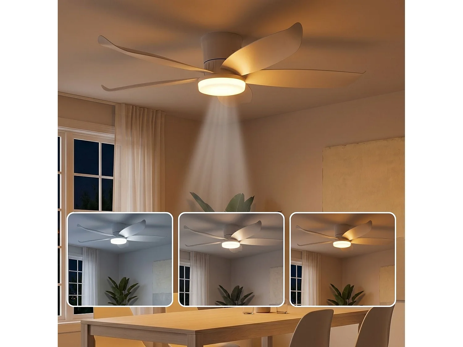 Ventilateur Plafond LED CALYRO D107CM Blanc