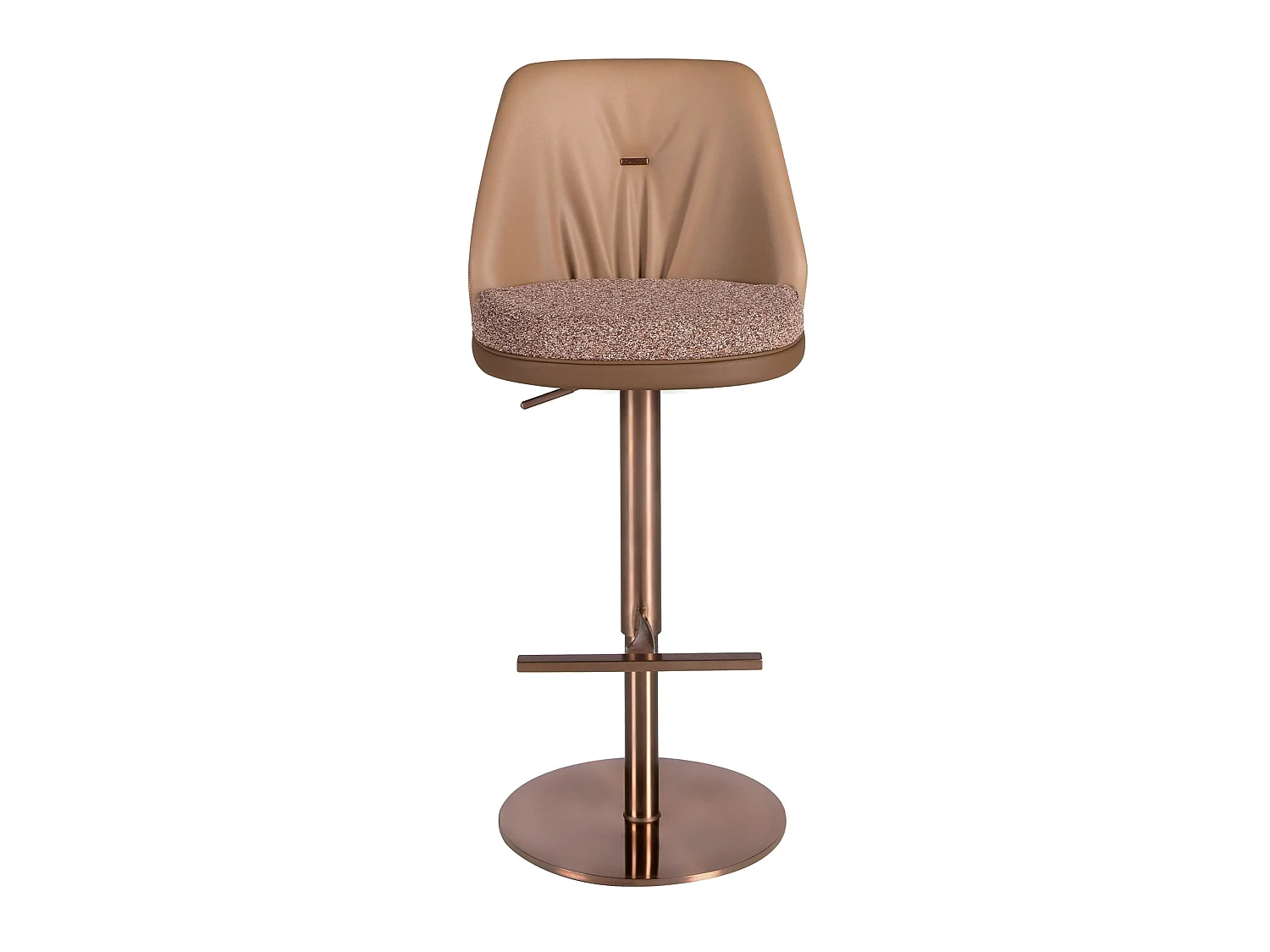 Tabouret pivotant en tissu marron marbré et similicuir marron 4227 ANGEL CERDA