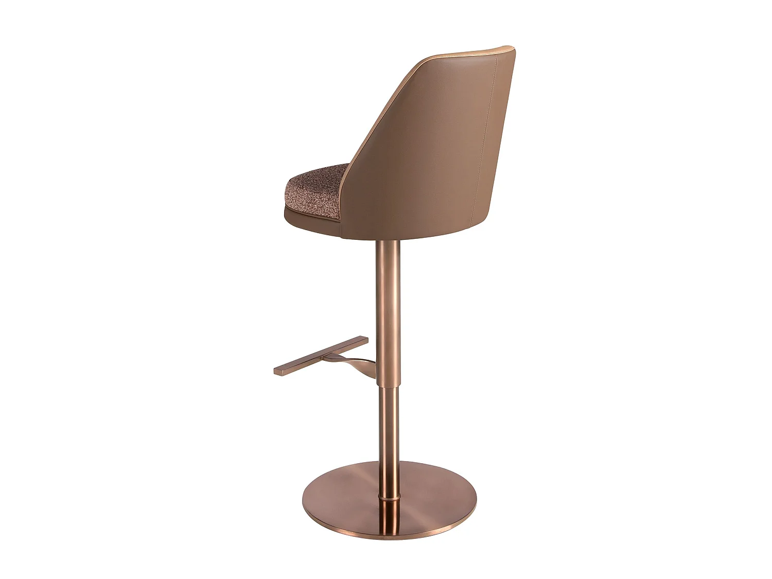 Tabouret pivotant en tissu marron marbré et similicuir marron 4227 ANGEL CERDA