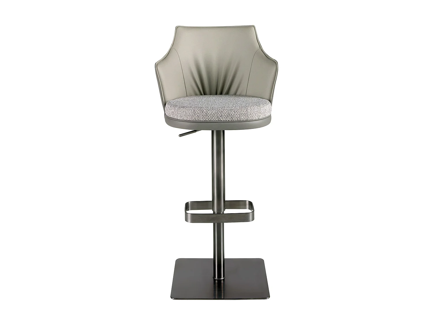 Tabouret pivotant en tissu gris marbré et similicuir gris foncé 4231 ANGEL CERDA