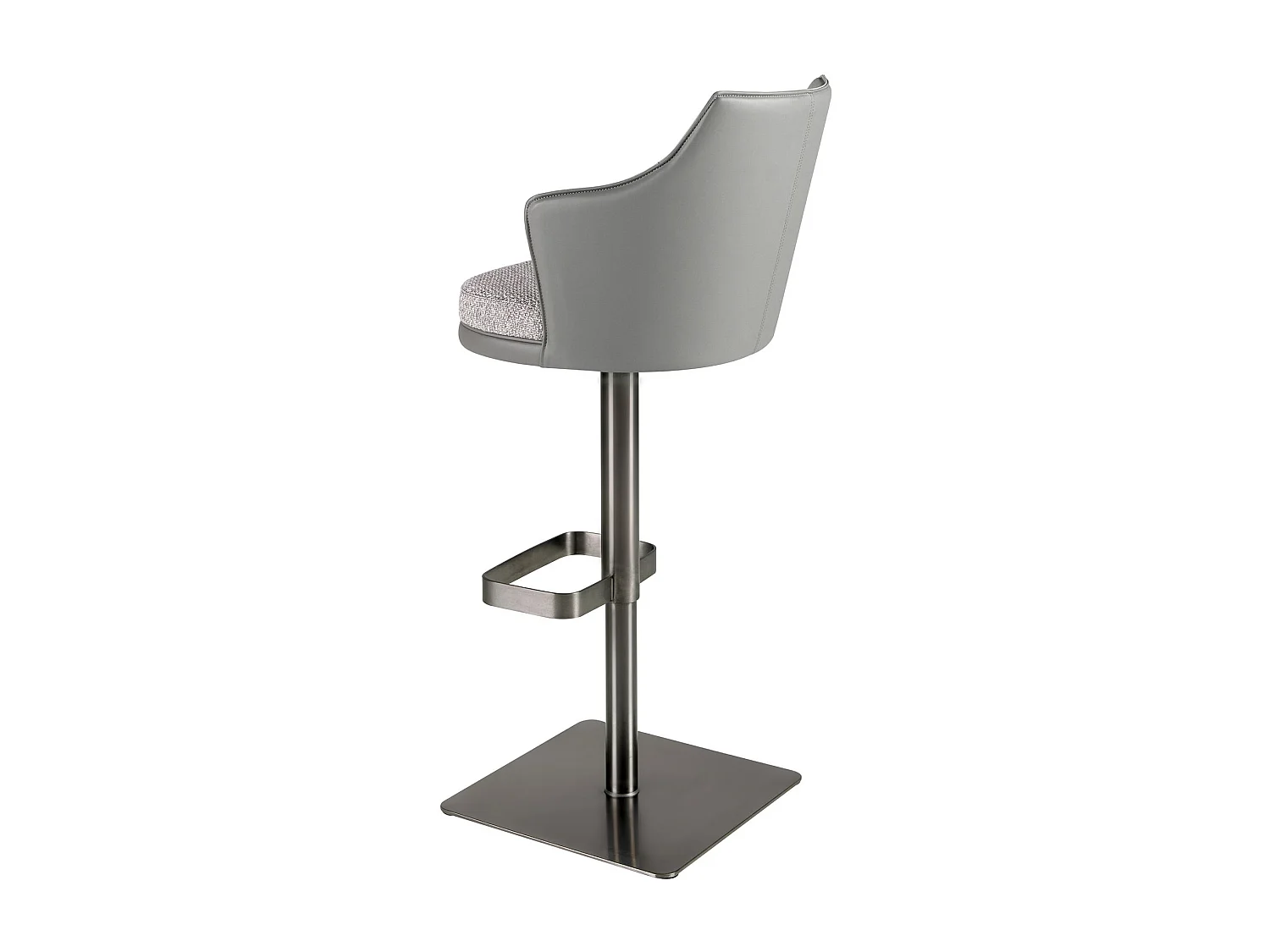 Tabouret pivotant en tissu gris marbré et similicuir gris foncé 4231 ANGEL CERDA