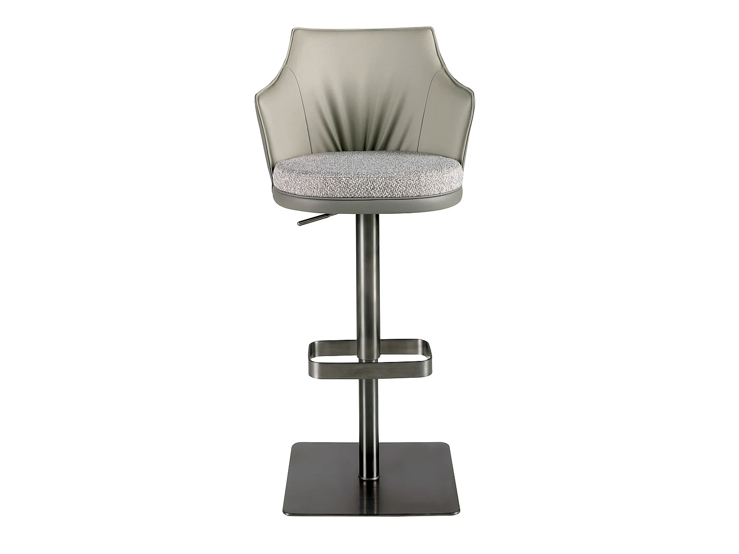 Swivel stool in grey marbled fabric and dark grey leatherette 4231 ANGEL CERDA