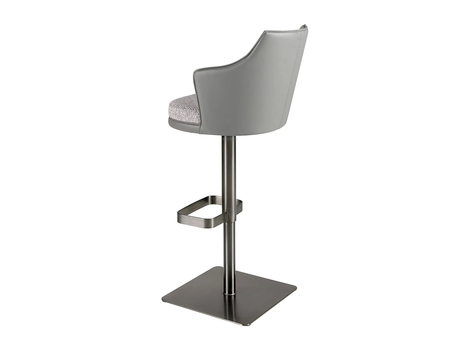 Swivel stool in grey marbled fabric and dark grey leatherette 4231 ANGEL CERDA