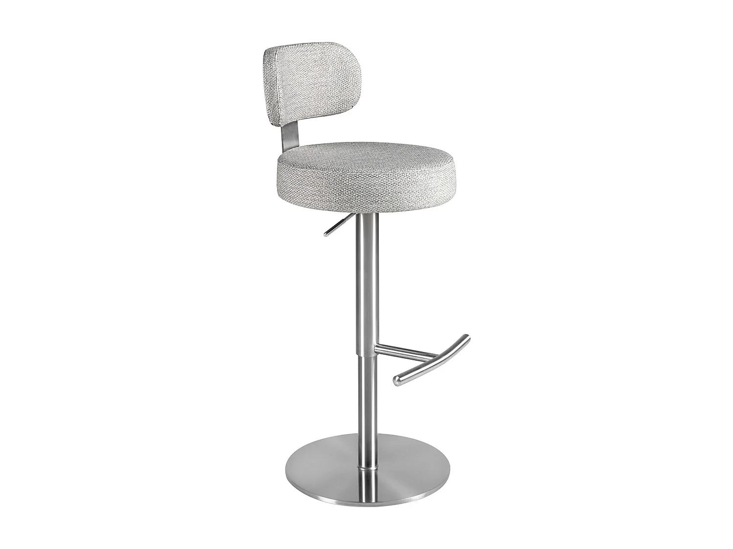 Tabouret pivotant en tissu gris clair marbré 4230 ANGEL CERDA