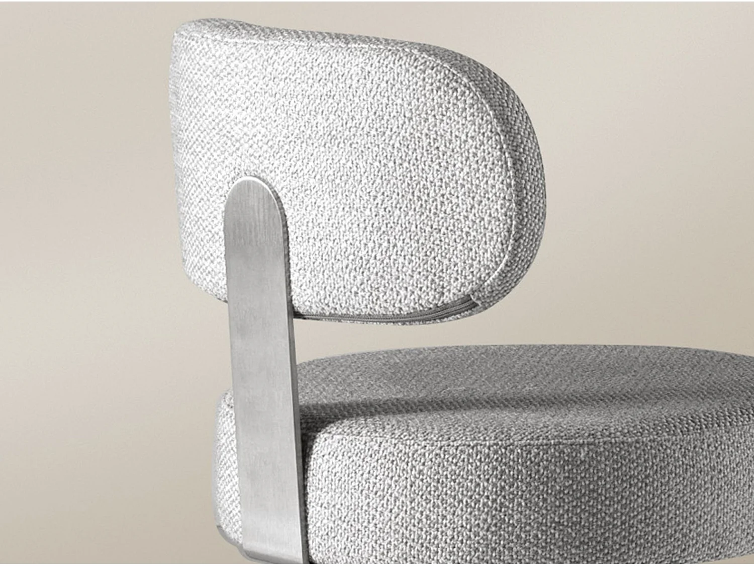 Tabouret pivotant en tissu gris clair marbré 4230 ANGEL CERDA