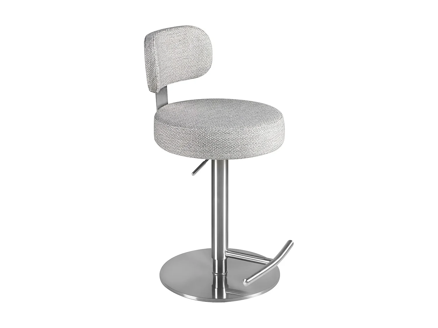 Tabouret pivotant en tissu gris clair marbré 4230 ANGEL CERDA