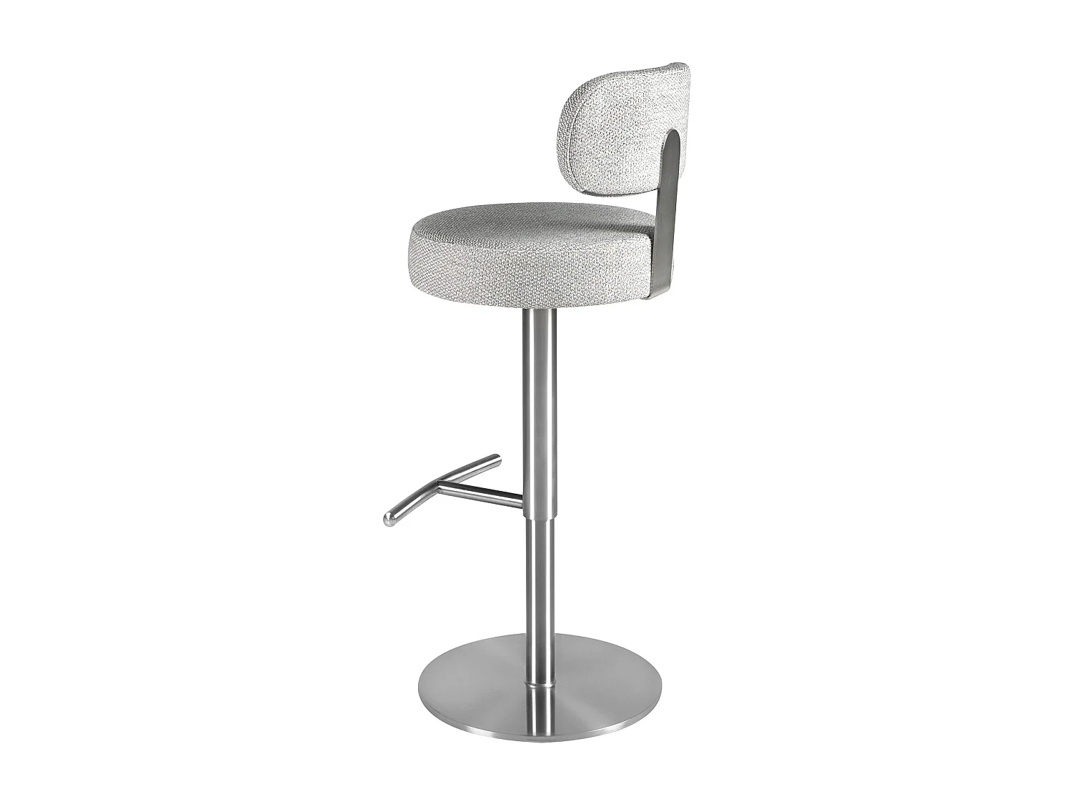 Tabouret pivotant en tissu gris clair marbré 4230 ANGEL CERDA