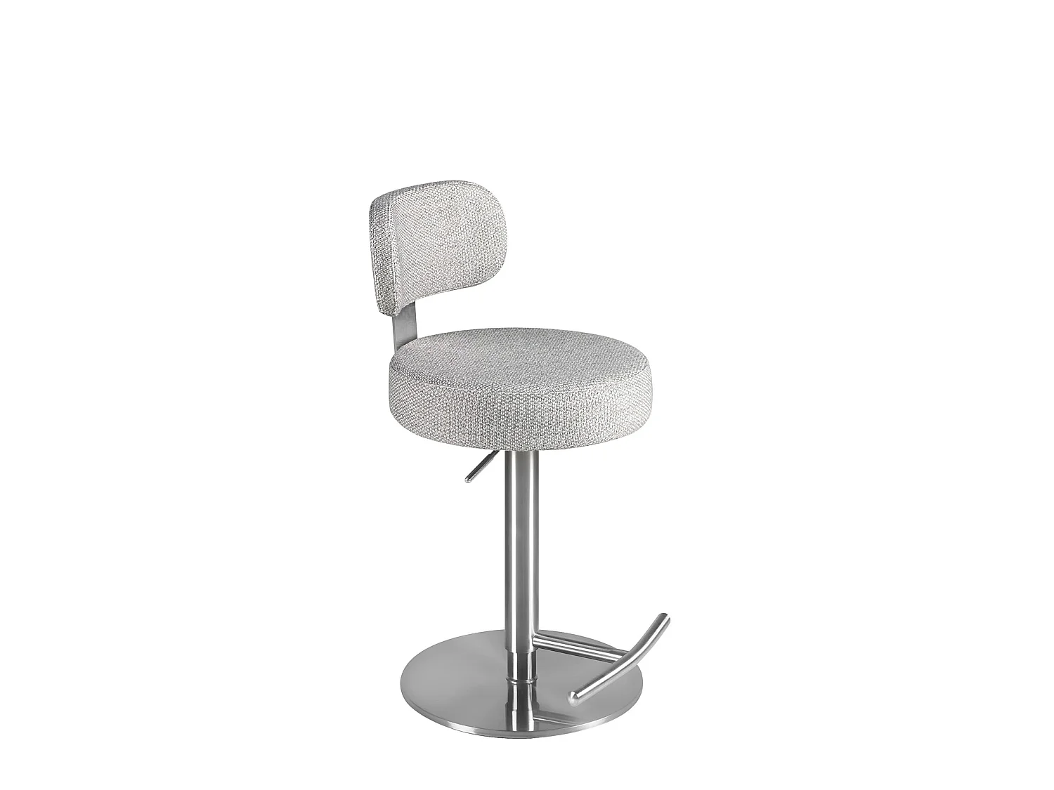 Tabouret pivotant en tissu gris clair marbré 4230 ANGEL CERDA