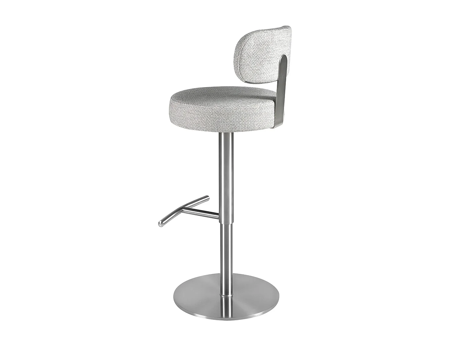 Tabouret pivotant en tissu gris clair marbré 4230 ANGEL CERDA