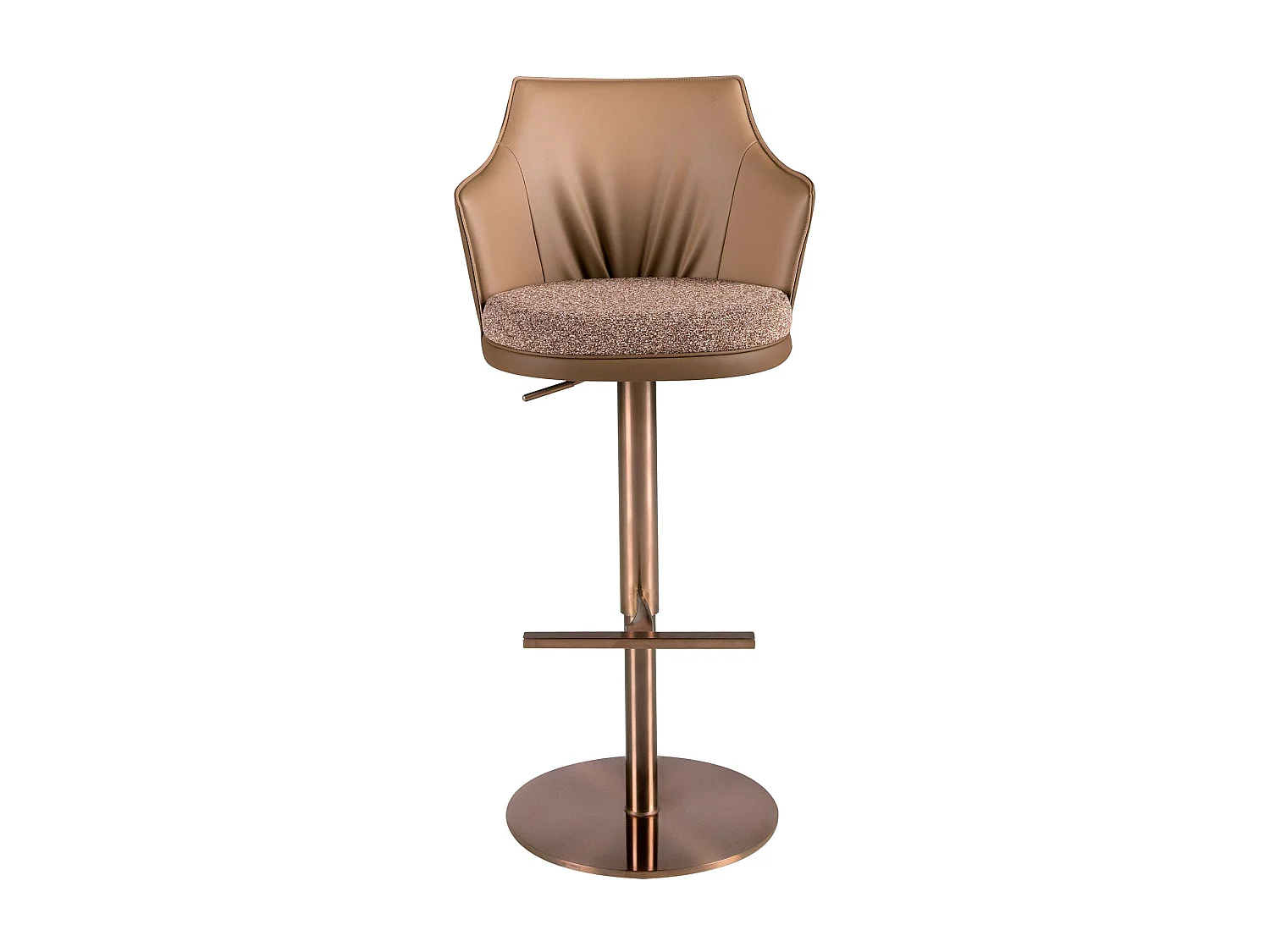 Tabouret pivotant en tissu marron marbré et similicuir marron 4226 ANGEL CERDA