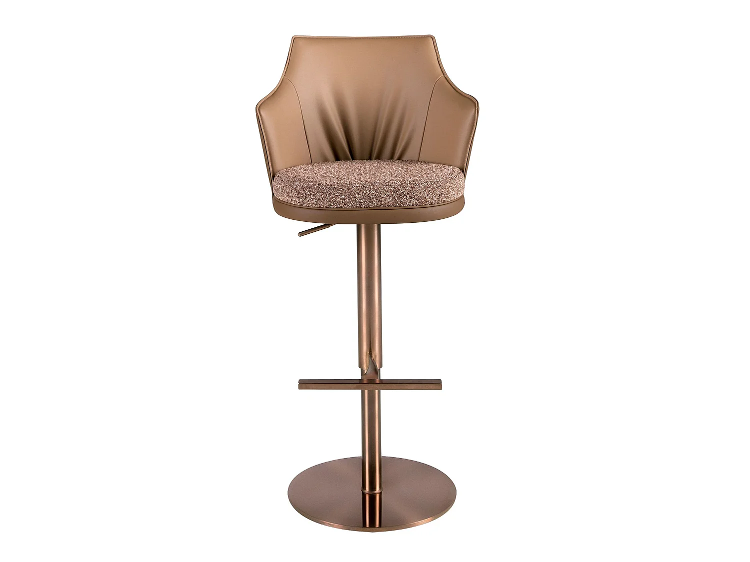 Tabouret pivotant en tissu marron marbré et similicuir marron 4226 ANGEL CERDA