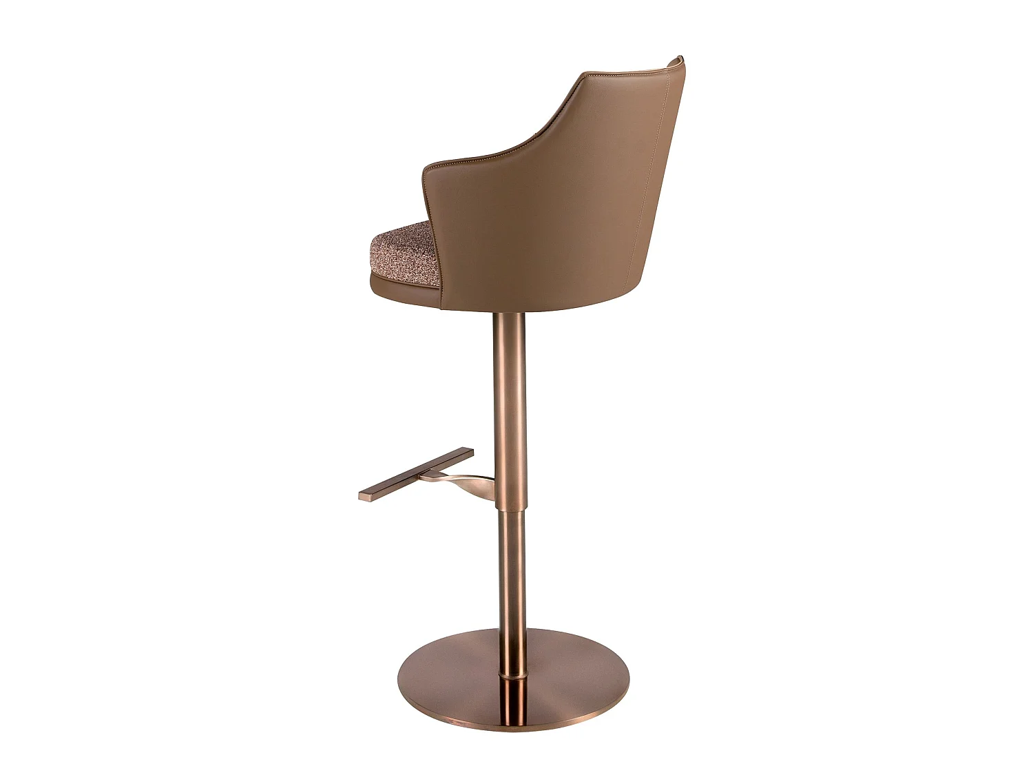 Tabouret pivotant en tissu marron marbré et similicuir marron 4226 ANGEL CERDA