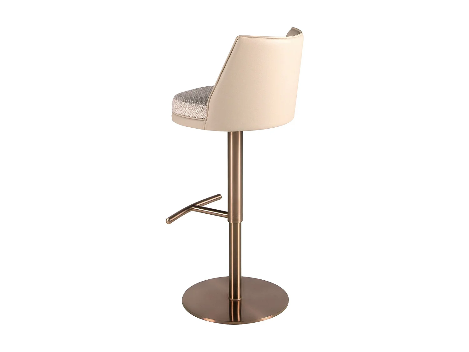 Tabouret pivotant en tissu crème marbré et similicuir crème 4234 ANGEL CERDA
