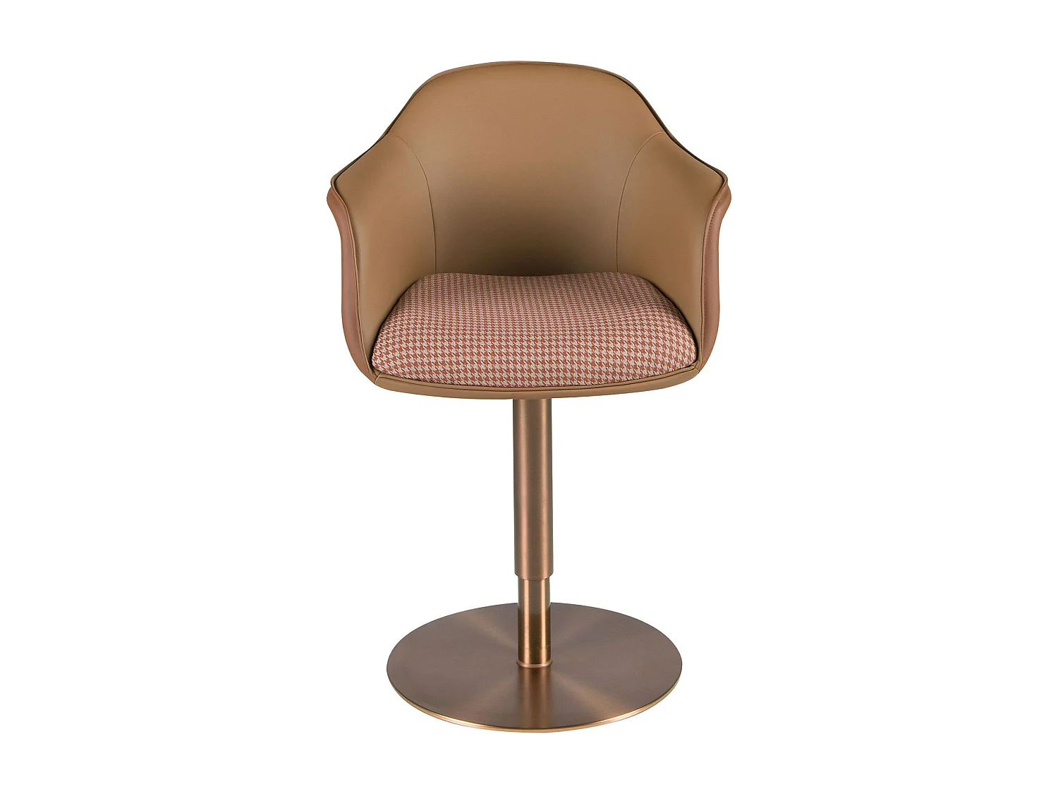 Chaise pivotante tissu marron terracotta et beige et similicuir marron 4235 ANGEL CERDA