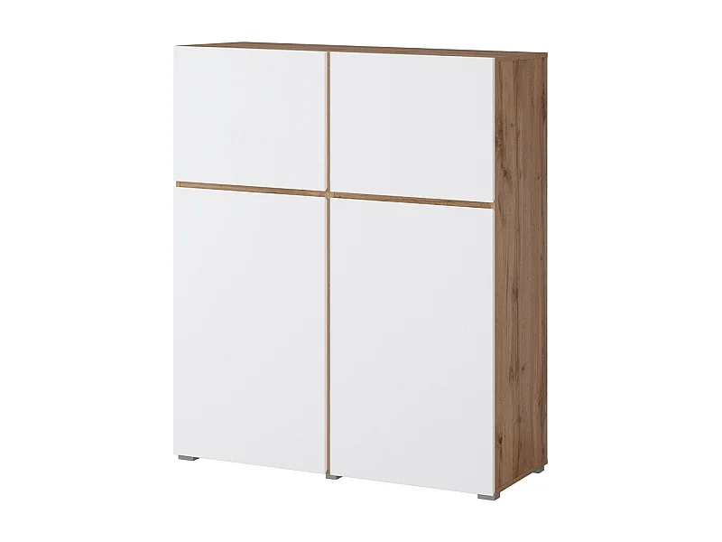 Buffetkast HAVANA – 120cm – 4 openslaande deuren – Eiken en wit – Minimalistisch en modern ontwerp