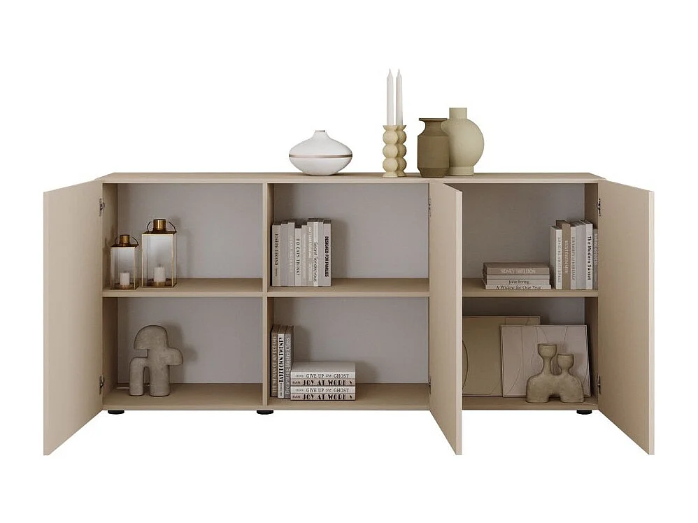 Buffet SCENA – L181 x H84 x P42 cm – 3 portes – Coloris Cachemire