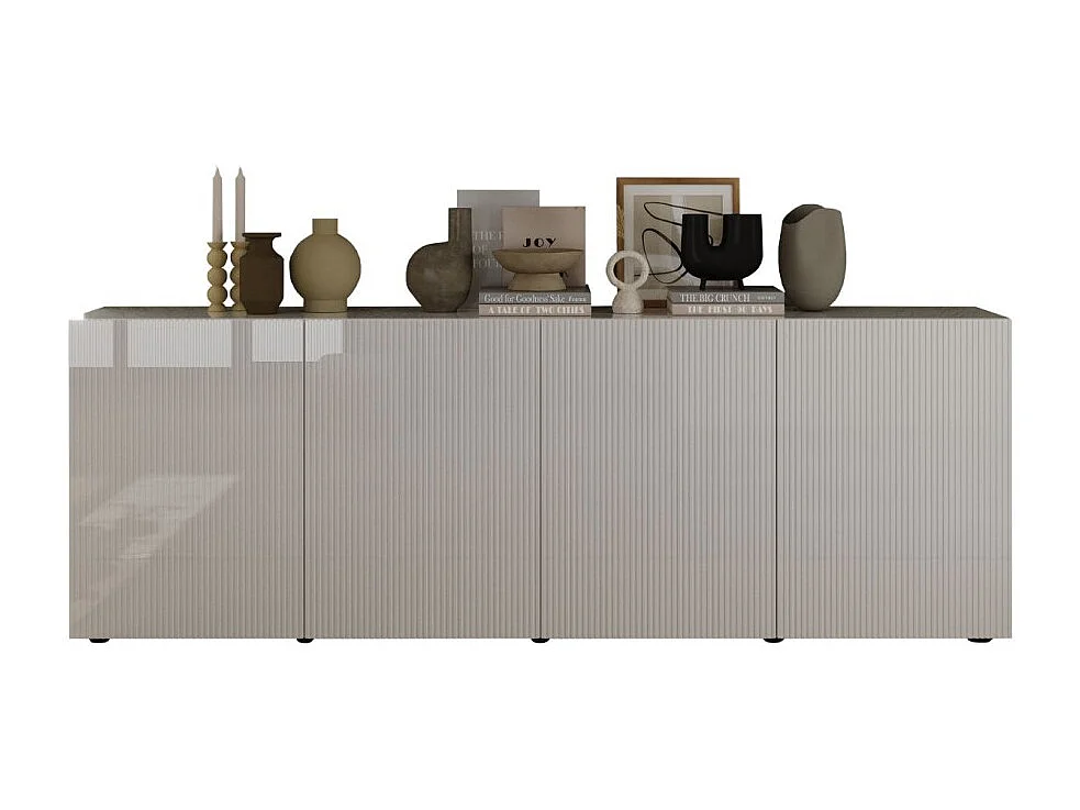 Buffet SCENA – 241×84×42 cm – 4 puertas – Blanco lacado