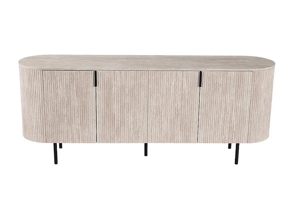 Buffet VAGOS – Coloris chêne clair – 4 portes – 200 cm – Grand bahut moderne – Rangement pratique
