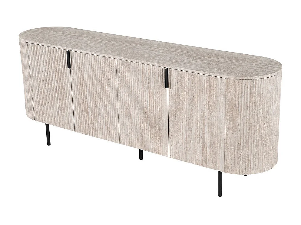 Buffet VAGOS – Coloris chêne clair – 4 portes – 200 cm – Grand bahut moderne – Rangement pratique
