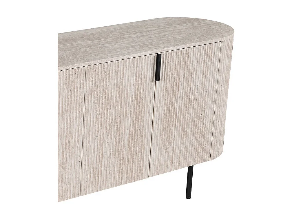 Buffet VAGOS – Coloris chêne clair – 4 portes – 200 cm – Grand bahut moderne – Rangement pratique