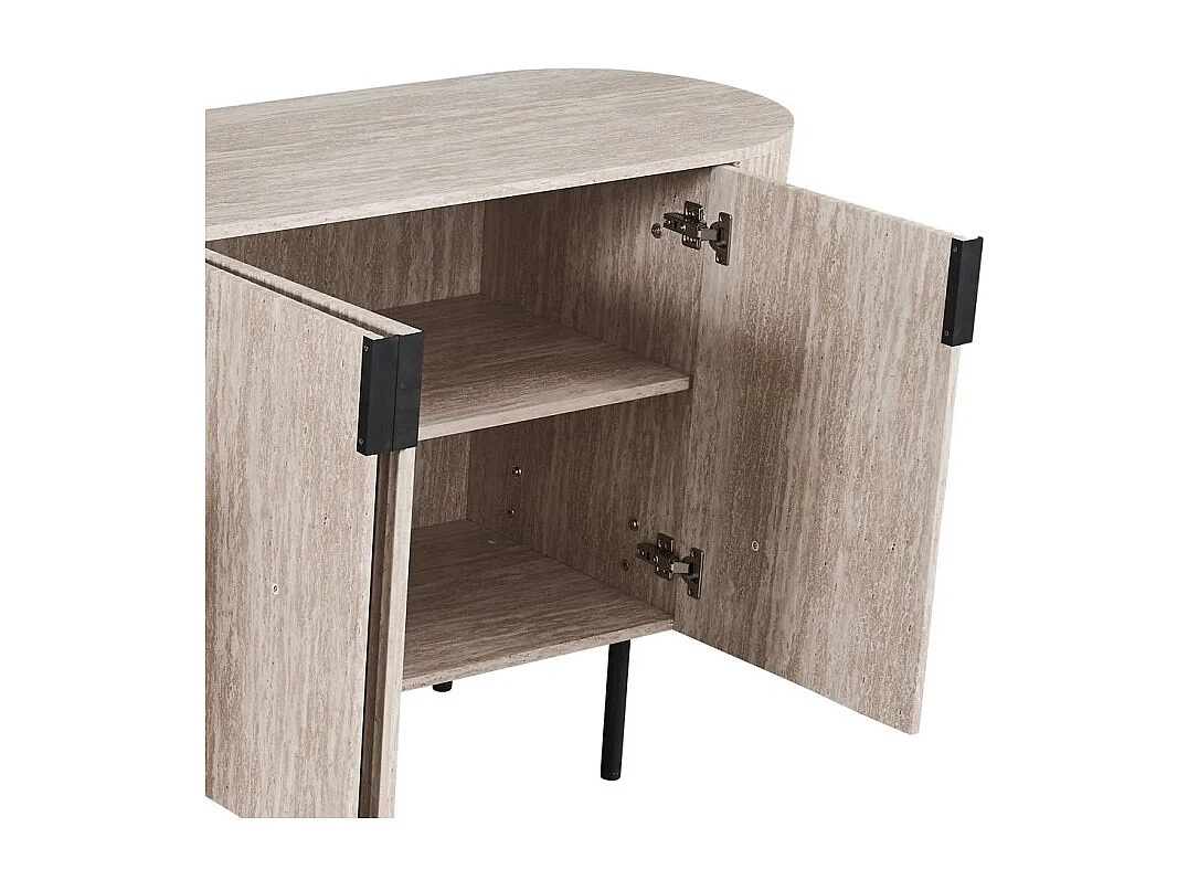 Buffet VAGOS – Coloris chêne clair – 4 portes – 200 cm – Grand bahut moderne – Rangement pratique