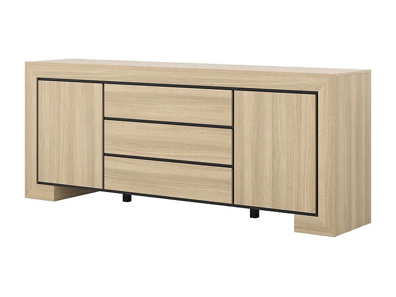 Buffet collezione COPA – 2 ante e 3 cassetti – 225x90x48 cm – Quercia elegante – Design scandinavo