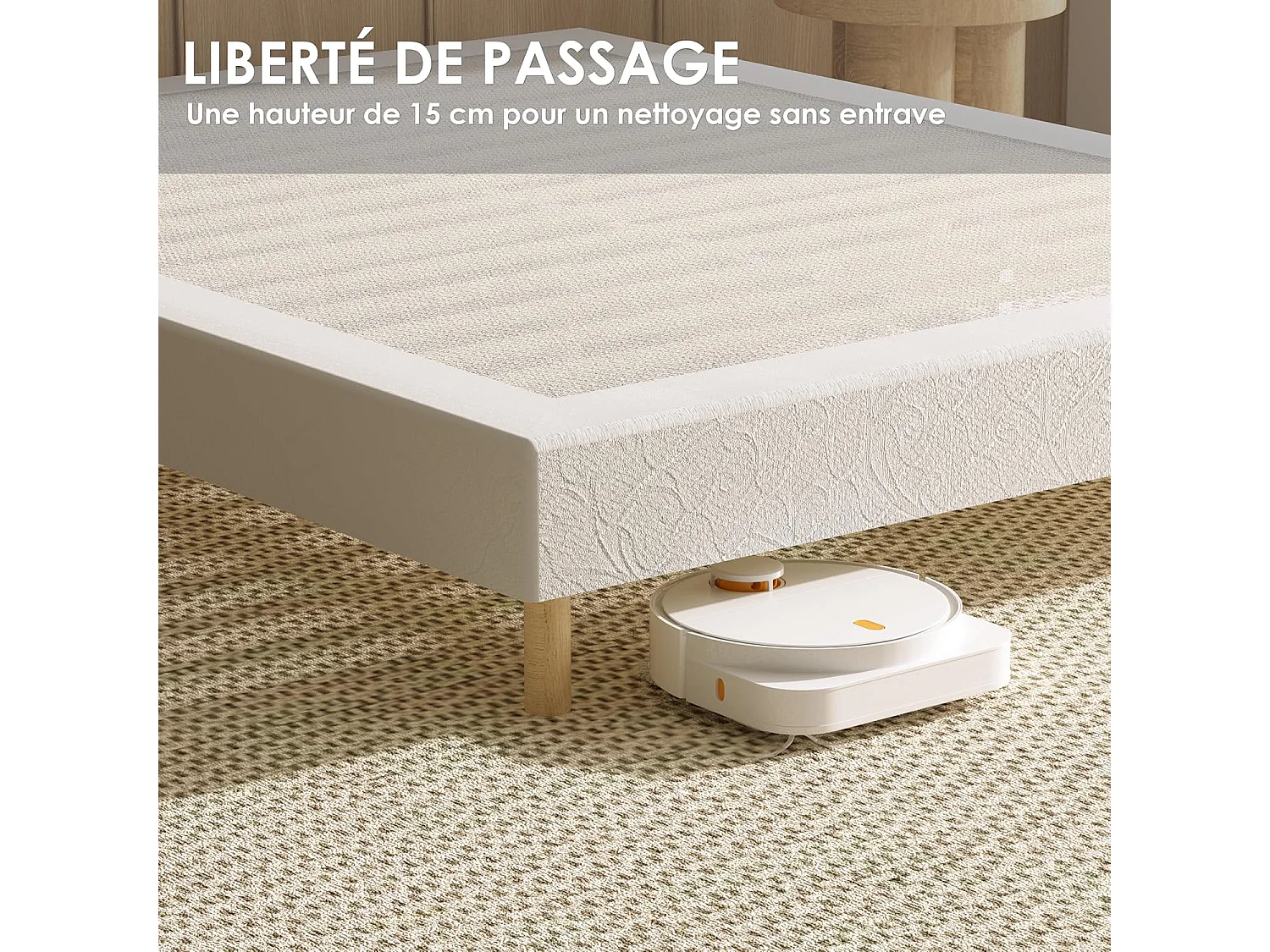 Ensemble Matelas à ressorts+ Lit Sommier Tapissier Déco 140x190cm, Epaisseur du Matelas 25cm