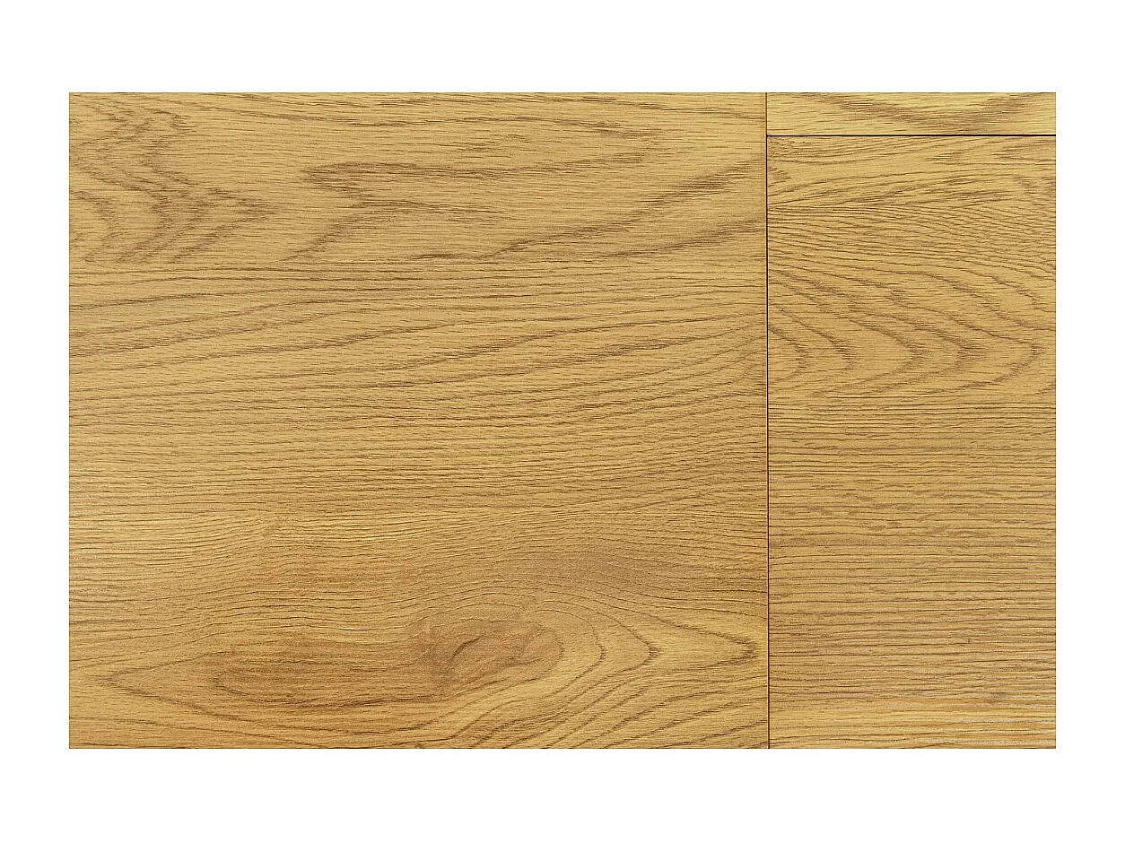 Table extensible CALDERO 120–160 cm – Table contemporaine aspect chêne sauvage et métal