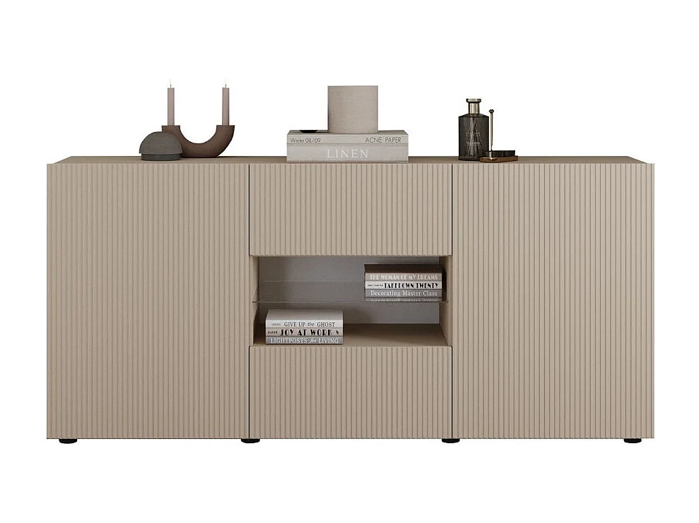 Buffet SCENA – L181 x H84 x P42 cm – 2 deuren + 2 laden + nis – Kleur Kasjmier