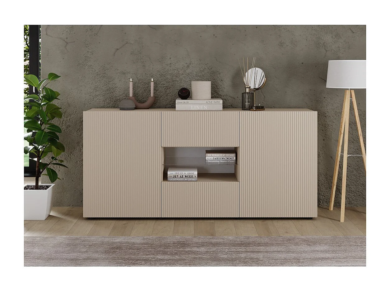 Buffet SCENA – L181 x H84 x P42 cm – 2 deuren + 2 laden + nis – Kleur Kasjmier