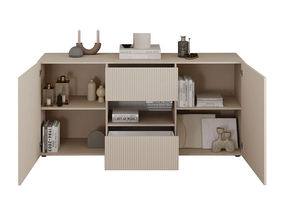 Buffet SCENA – L181 x H84 x P42 cm – 2 deuren + 2 laden + nis – Kleur Kasjmier