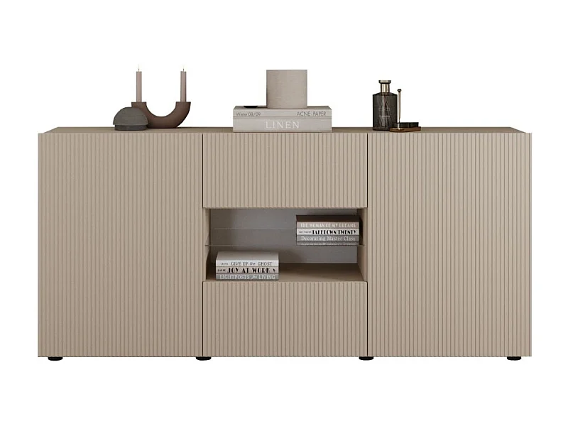 Buffet SCENA – L181 x H84 x P42 cm – 2 deuren + 2 laden + nis – Kleur Kasjmier