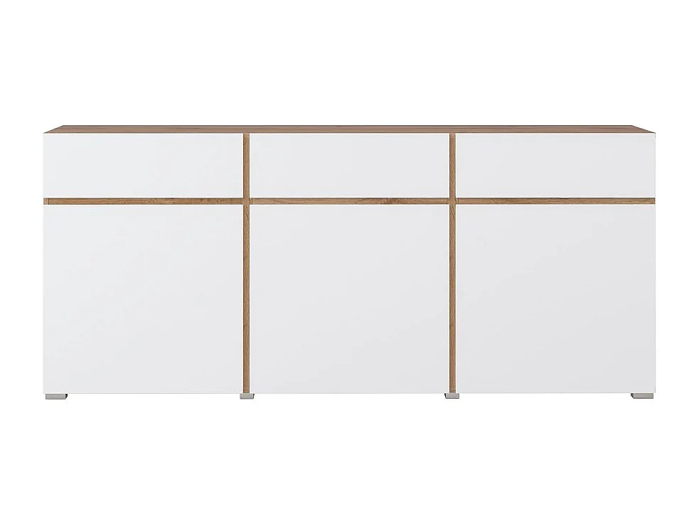 Buffet HAVANA – 180 cm – 3 portes battantes et 3 tiroirs – Chêne et blanc – Design contemporain