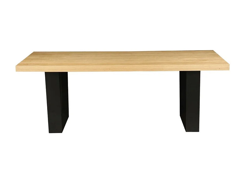Table de salle à manger AZMA – Placage chêne et métal – 210 cm – Style moderne