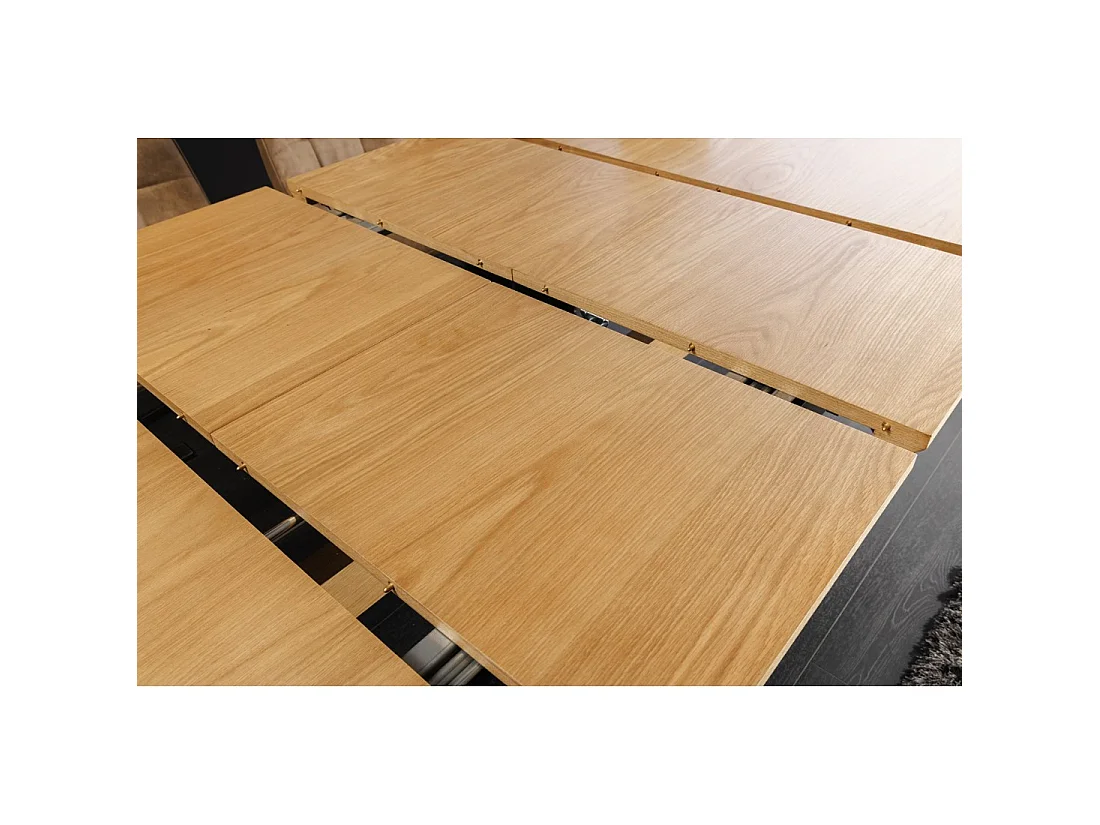 Eettafel RADIAM - Eikenfineer MDF en metaal - 180-300 cm - Uitschuifbaar