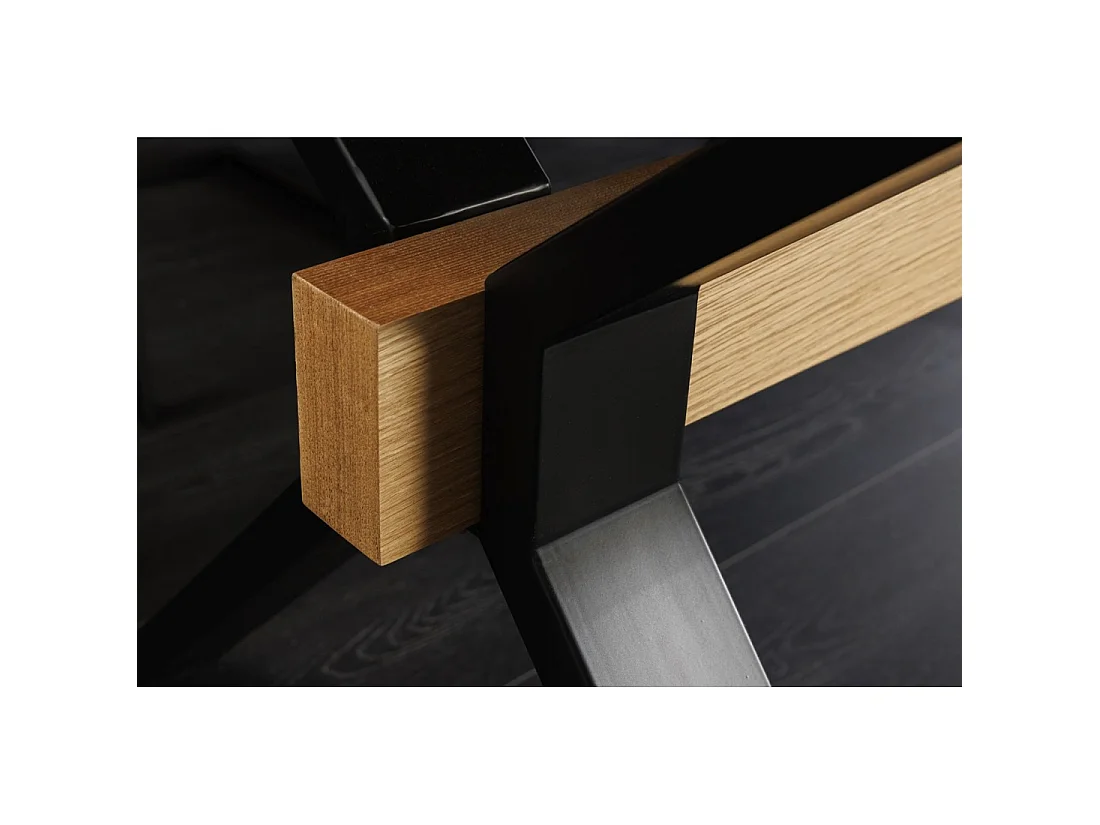 Eettafel RADIAM - Eikenfineer MDF en metaal - 180-300 cm - Uitschuifbaar