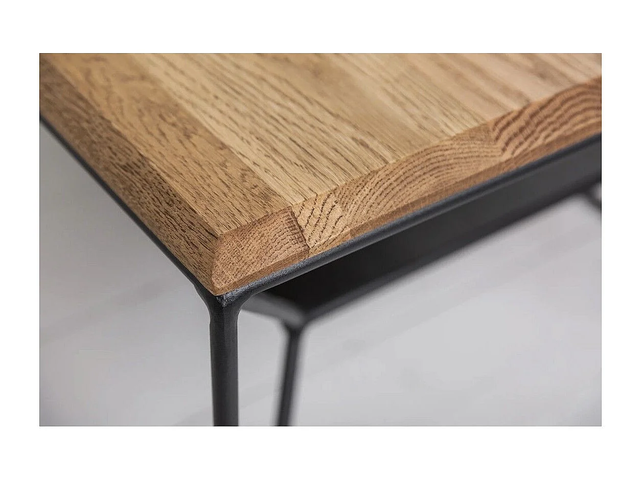 Niedriger Tisch ABITTA rechteckig 110 cm helles Eichenholz – Modern mit Metallregal