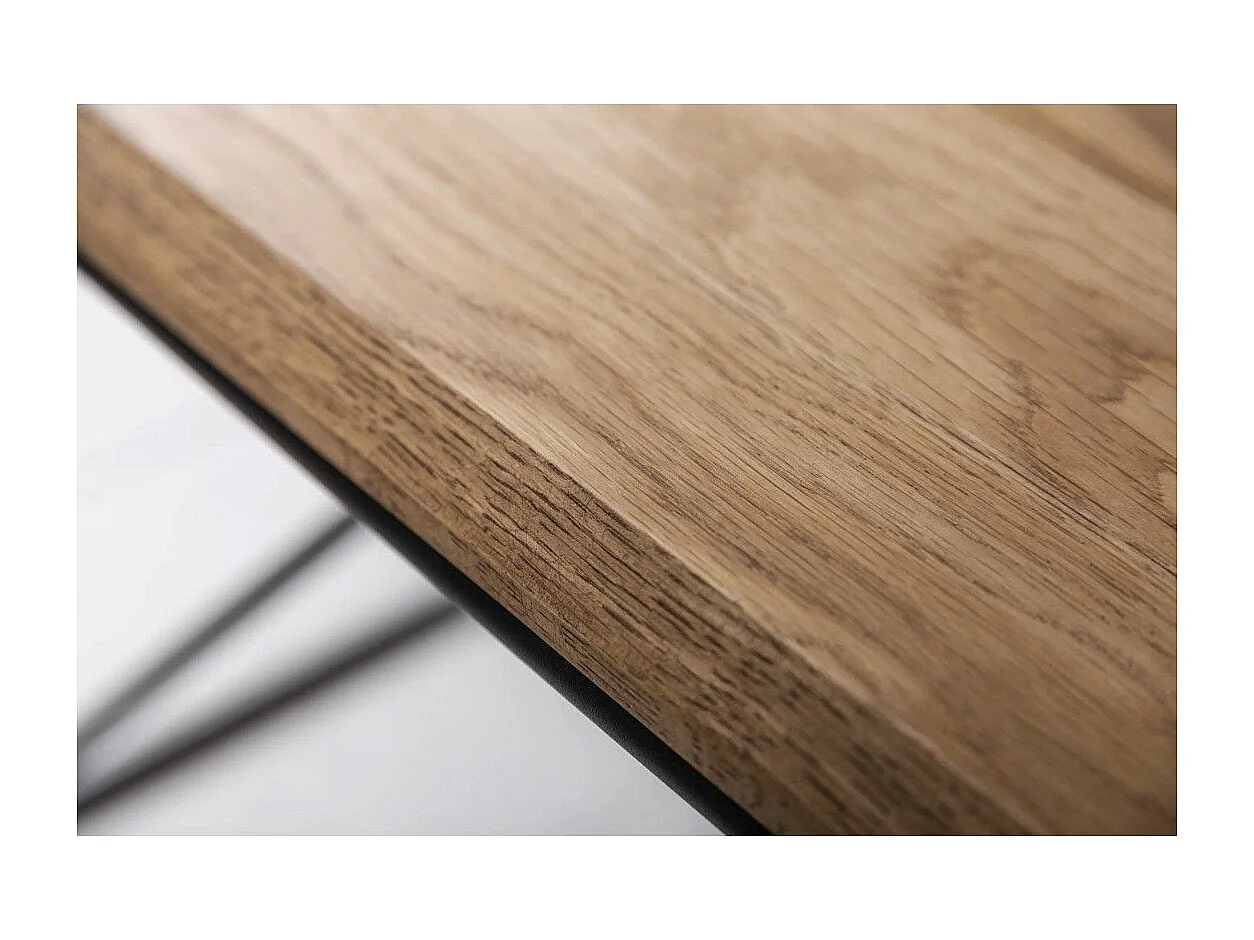 Niedriger Tisch ABITTA rechteckig 110 cm helles Eichenholz – Modern mit Metallregal