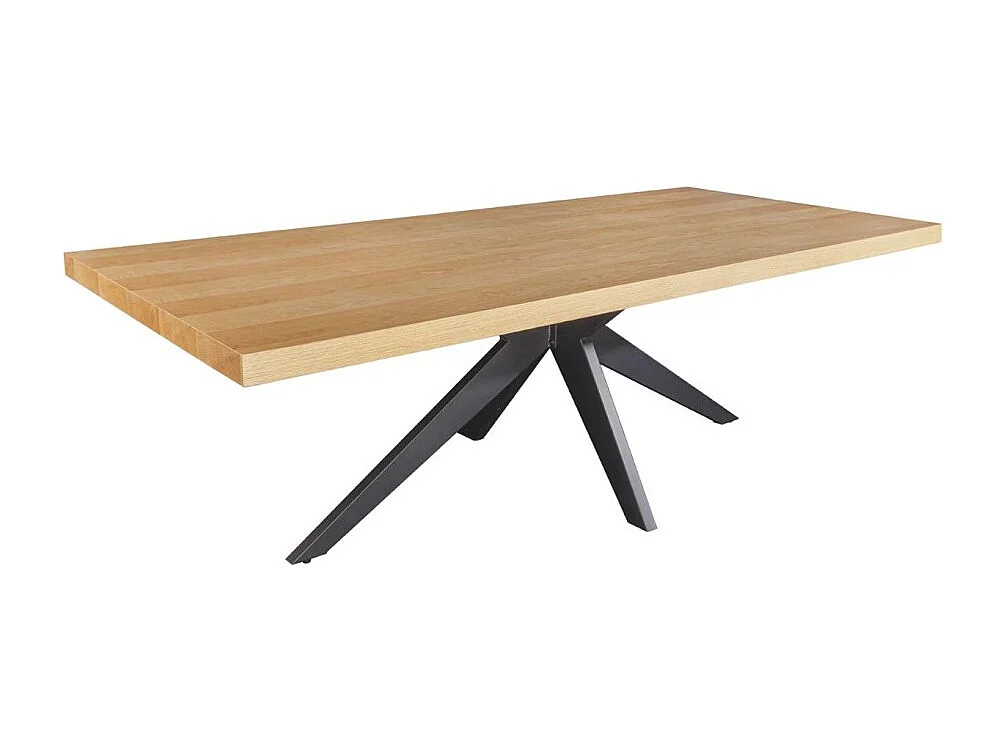 Table de salle à manger AZMA – Placage chêne et métal – 240 cm – Style moderne