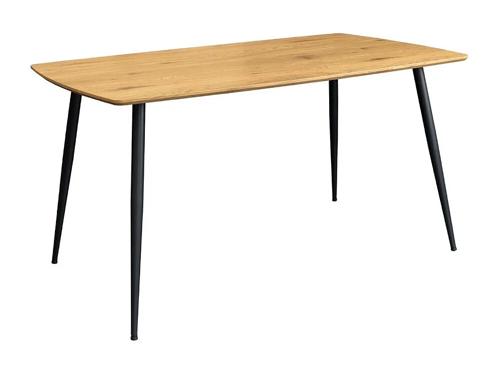 Table de salle à manger CALDERO 140 cm – Table contemporaine aspect chêne sauvage et métal