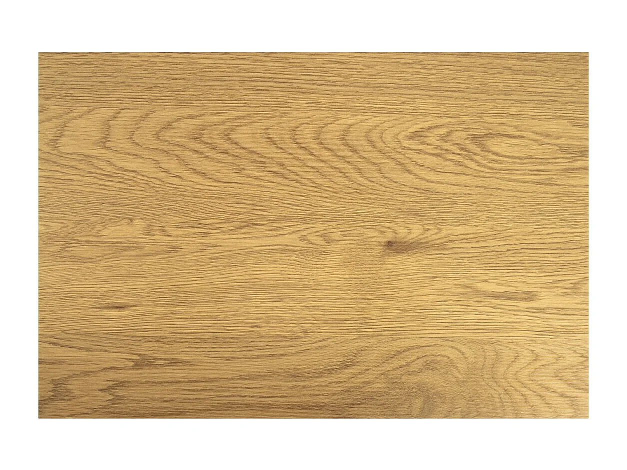 Table de salle à manger CALDERO 140 cm – Table contemporaine aspect chêne sauvage et métal