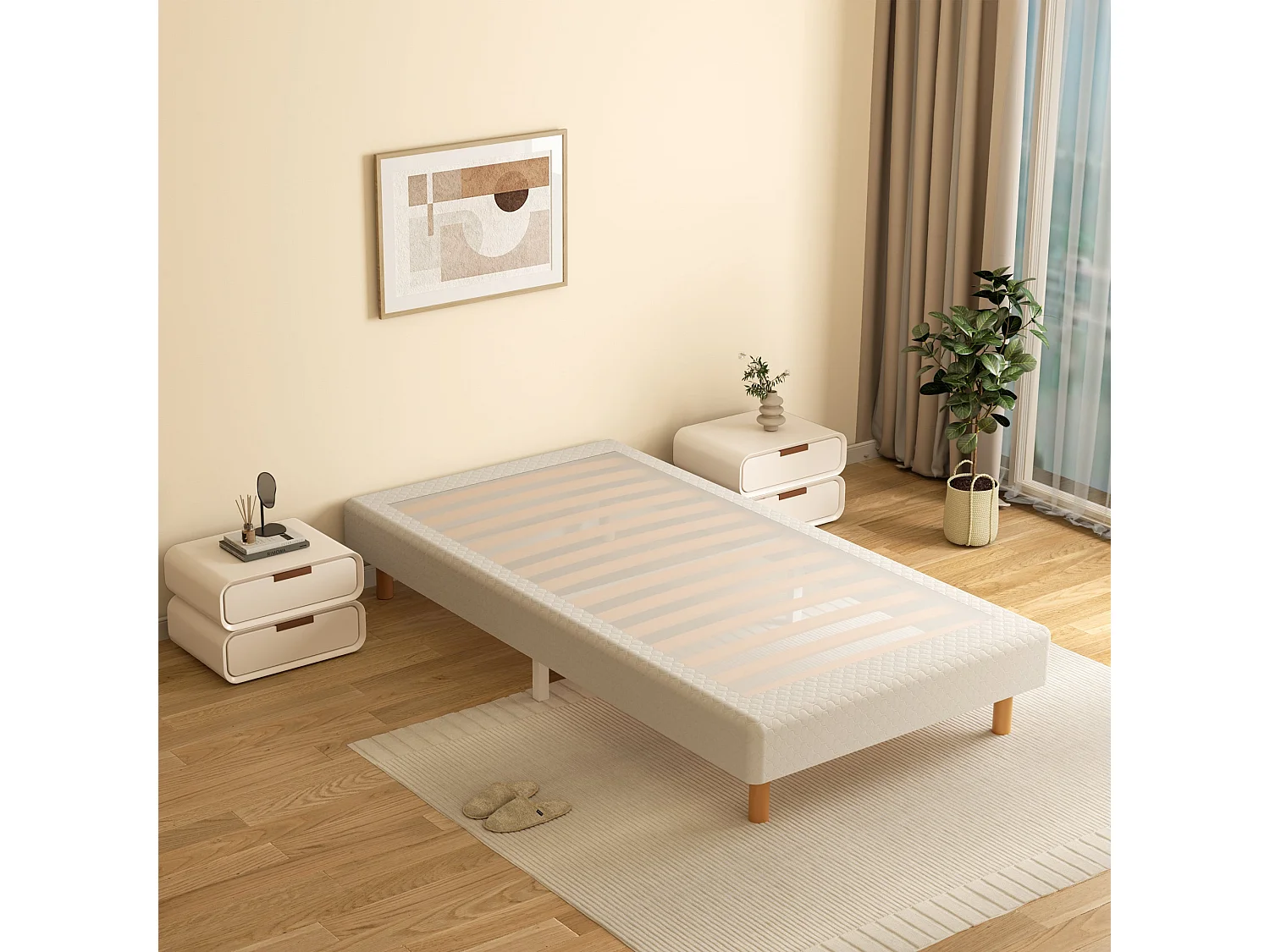 Matelas Mousse à Mémoire 90x190 cm + Sommier Tapissier, Épaisseur 17 cm