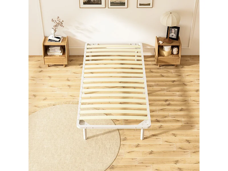 Cadre à lattes 90 x 190 cm - comprend 6 pieds