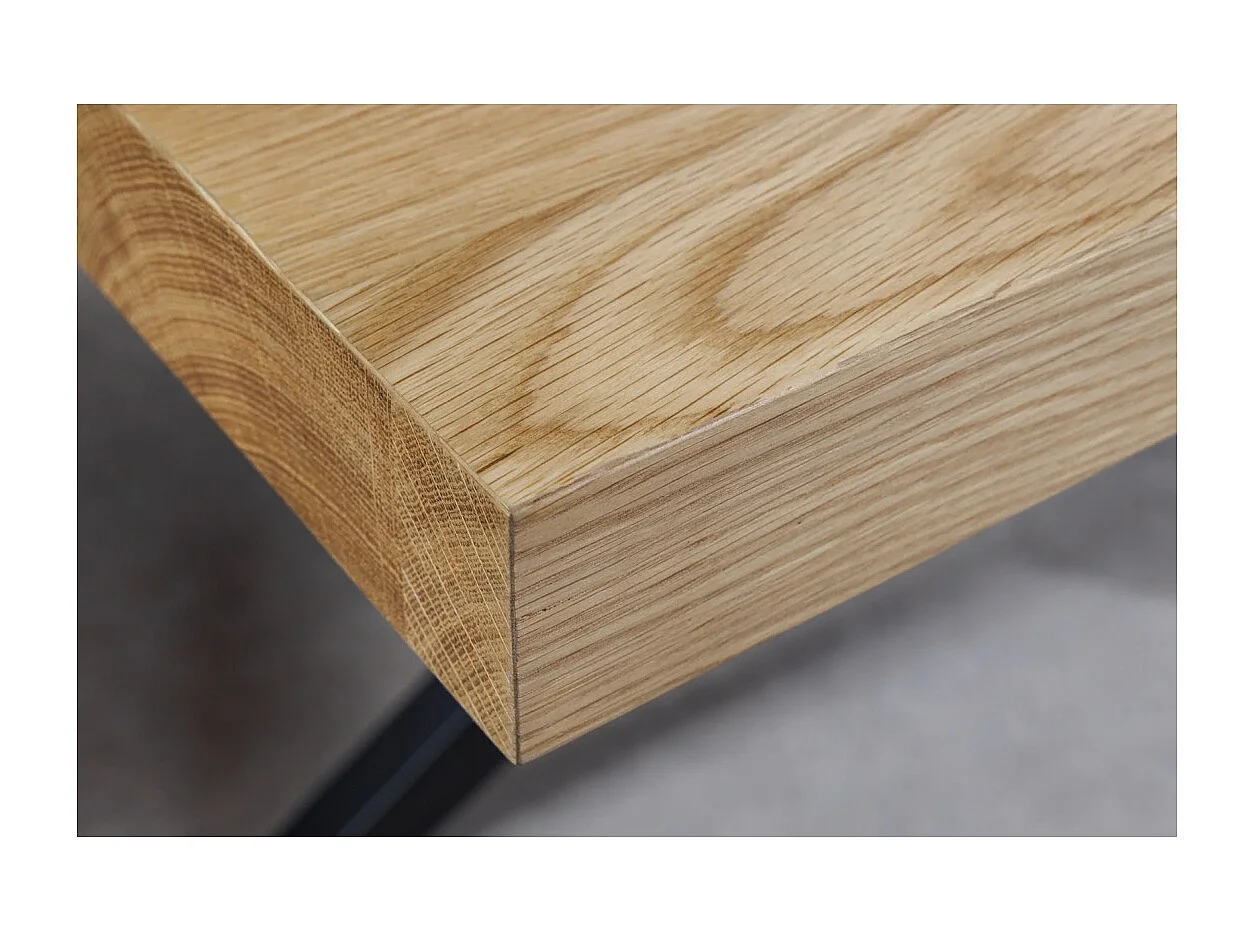 Table de salle à manger AZMA – Placage chêne et métal – 200 cm – Style moderne