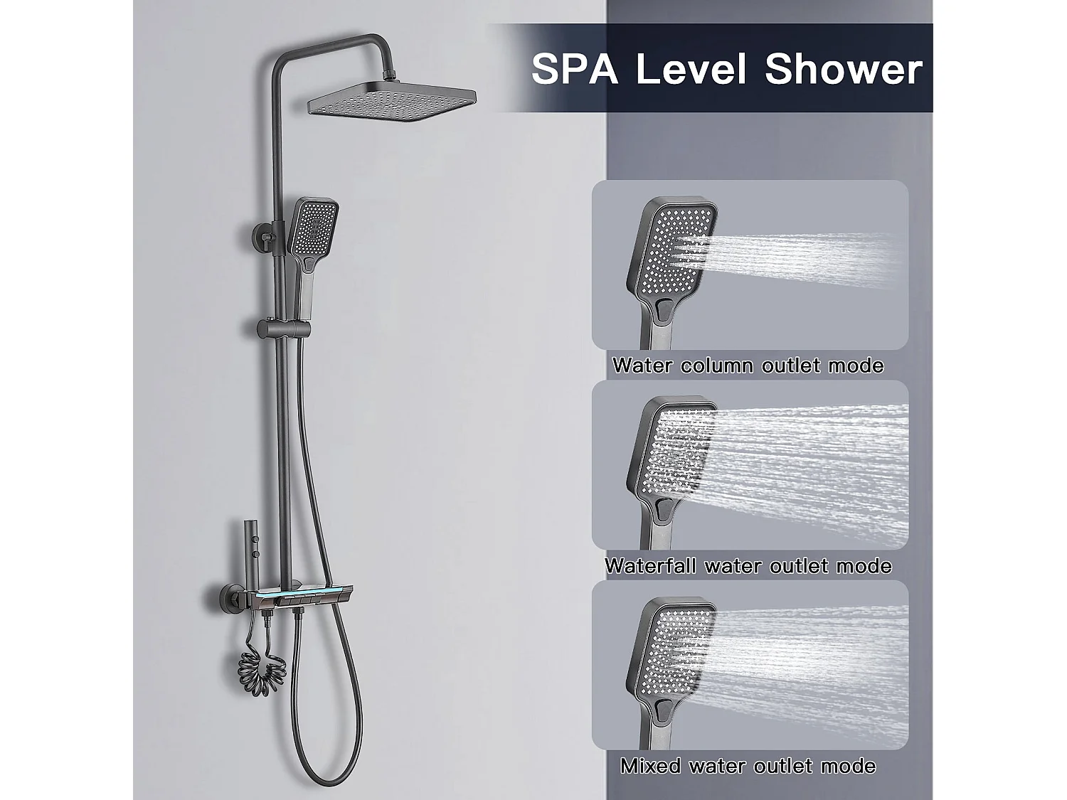 Douchekolom met sfeerverlichting, LED-scherm