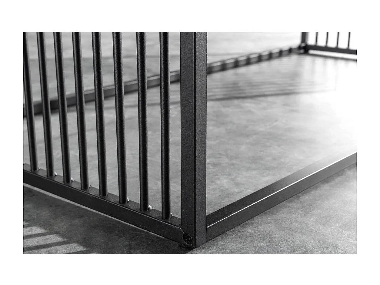 Beistelltisch ABITTA rechteckig 100 cm in hellem Eichenholz und Rauchglas – Modern mit gemischter Holz- und Glasplatte