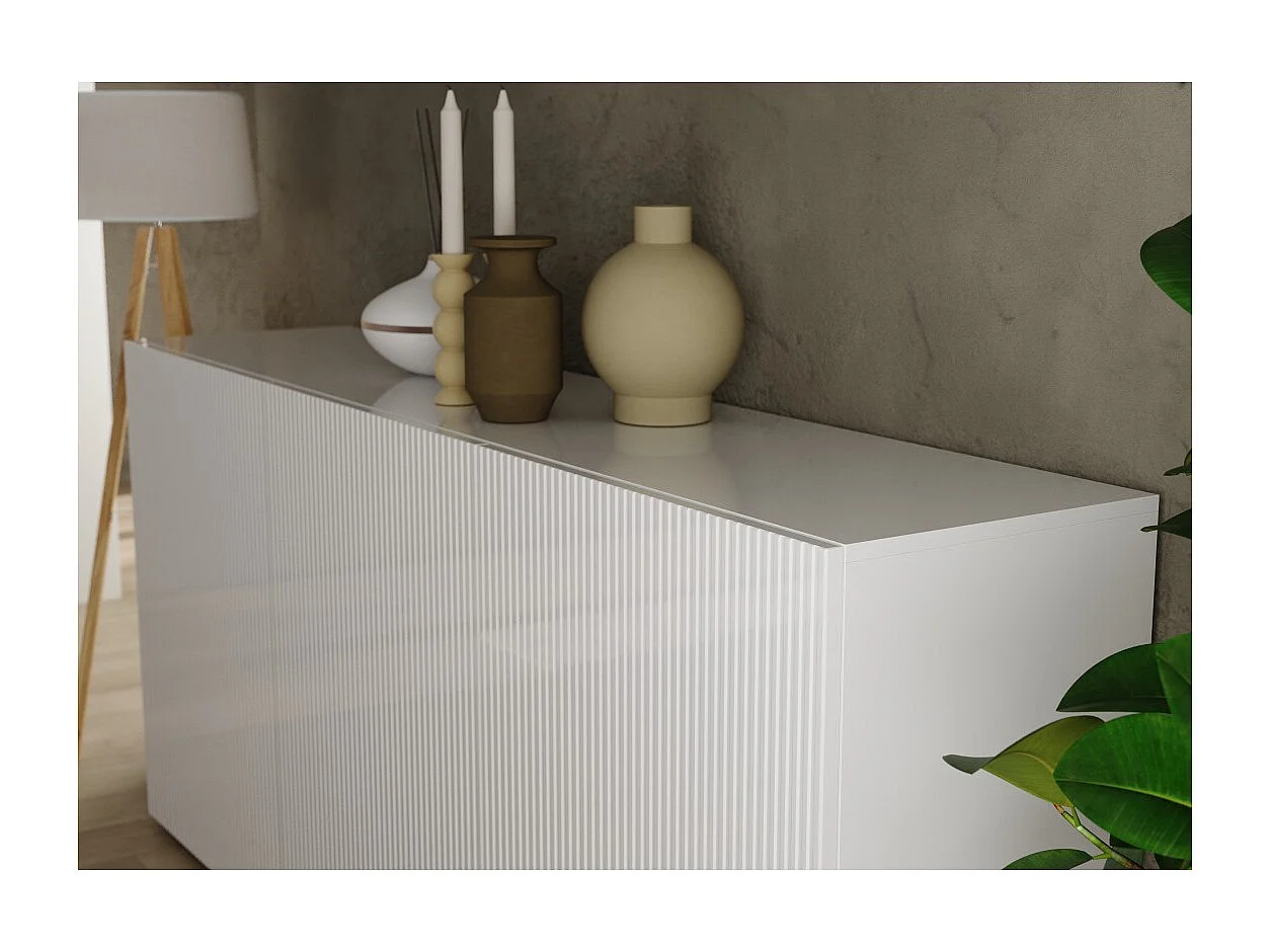 Buffet SCENA – L181 x H84 x D42 cm – 3 deuren – Glanzend wit gelakt